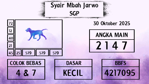 Syair Mbah Jarwo - SGP