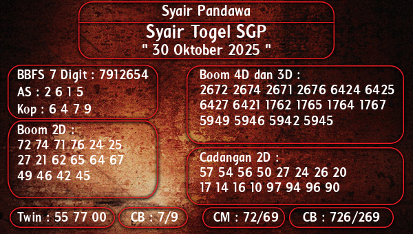 Syair Pandawa - Syair Togel SGP